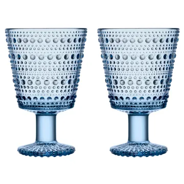 Kastehelmi dricksglas på fot 26 cl 2-pack - Aqua - Iittala