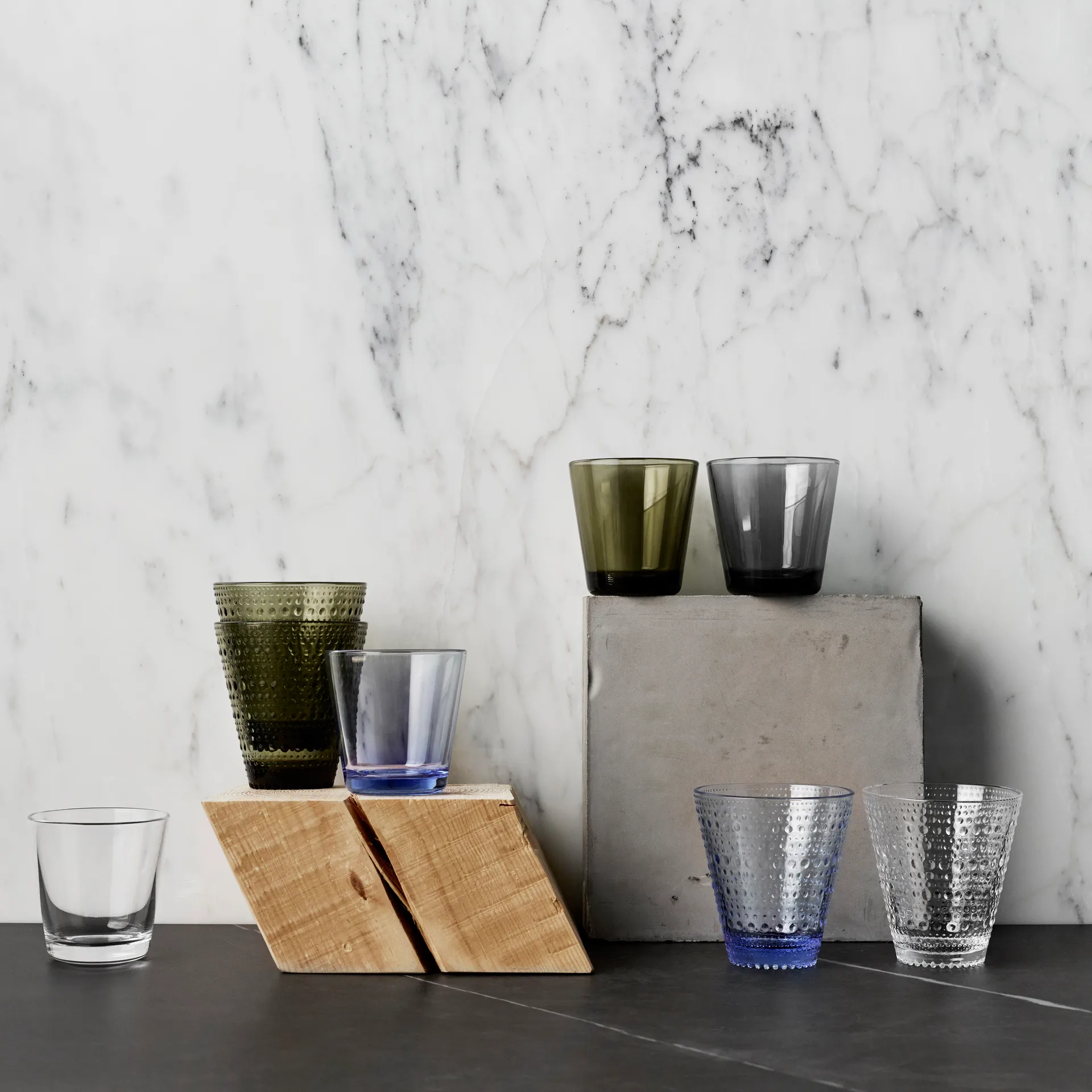 Kastehelmi glas 30 cl 2-pack, mossgrön Iittala
