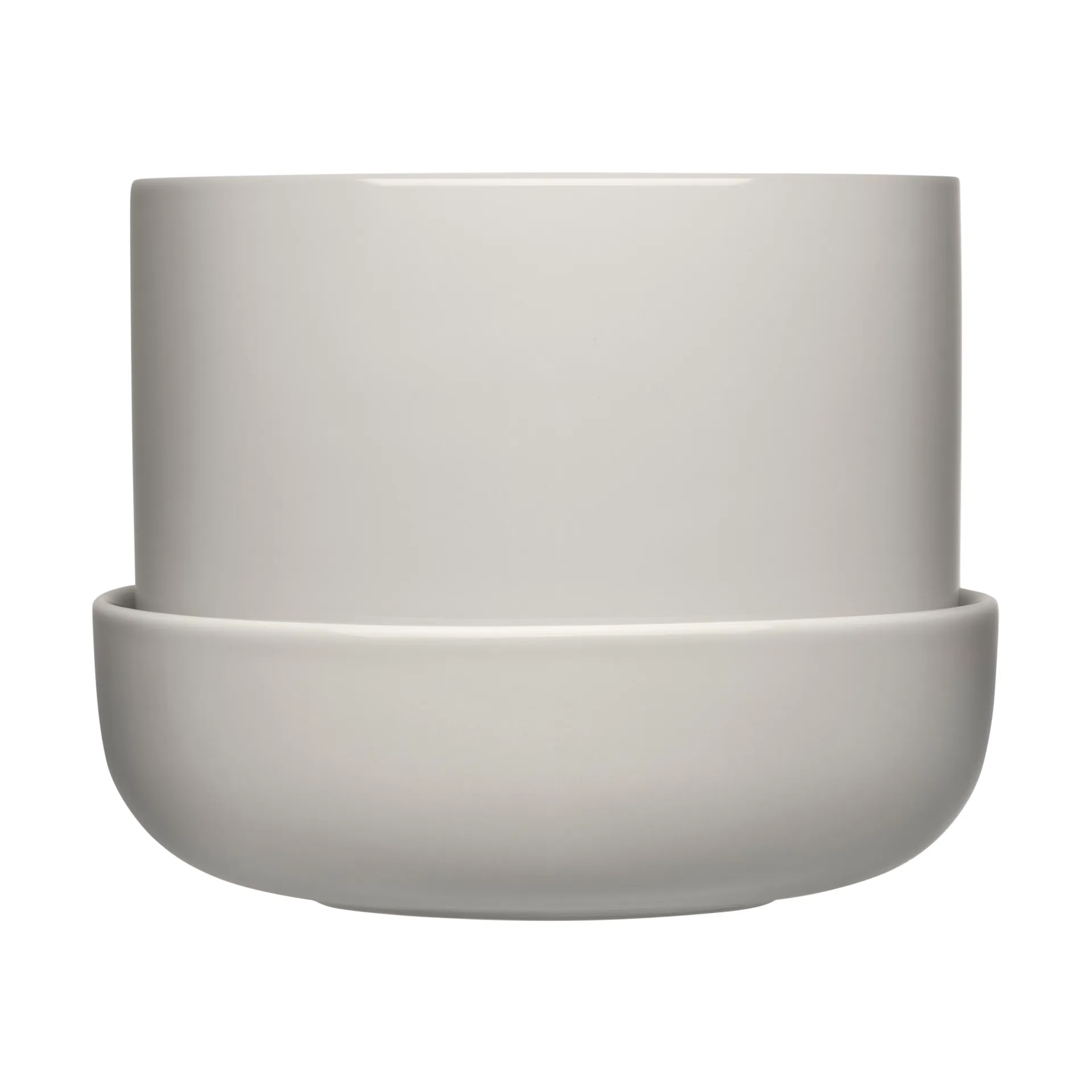 Nappula kruka med fat Ø17 cm h13 cm, Ljusgrå Iittala