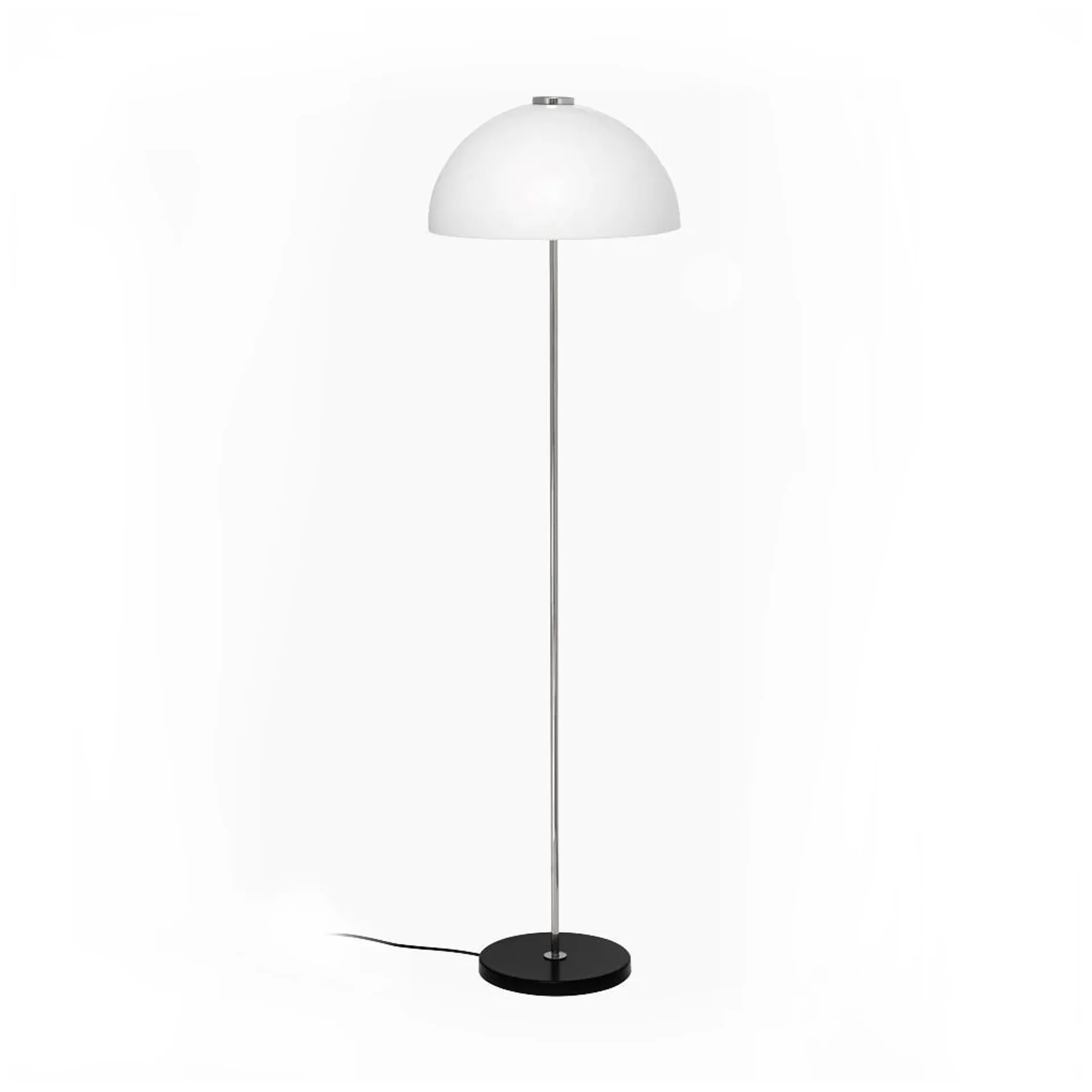 Kupoli golvlampa, Svart-metalldetaljer-vit skärm Innolux