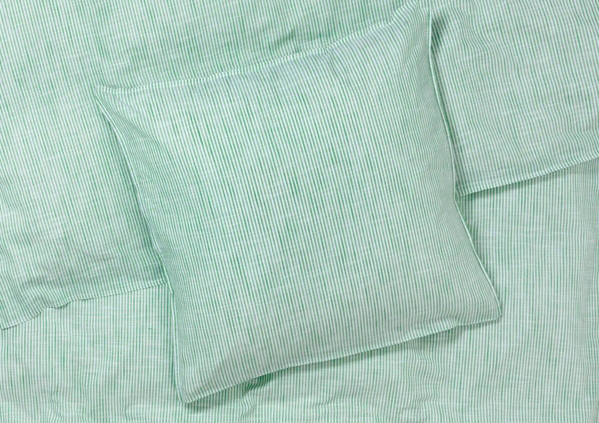 Monochrome Lines bäddset 150x210 cm, Grön-vit Juna