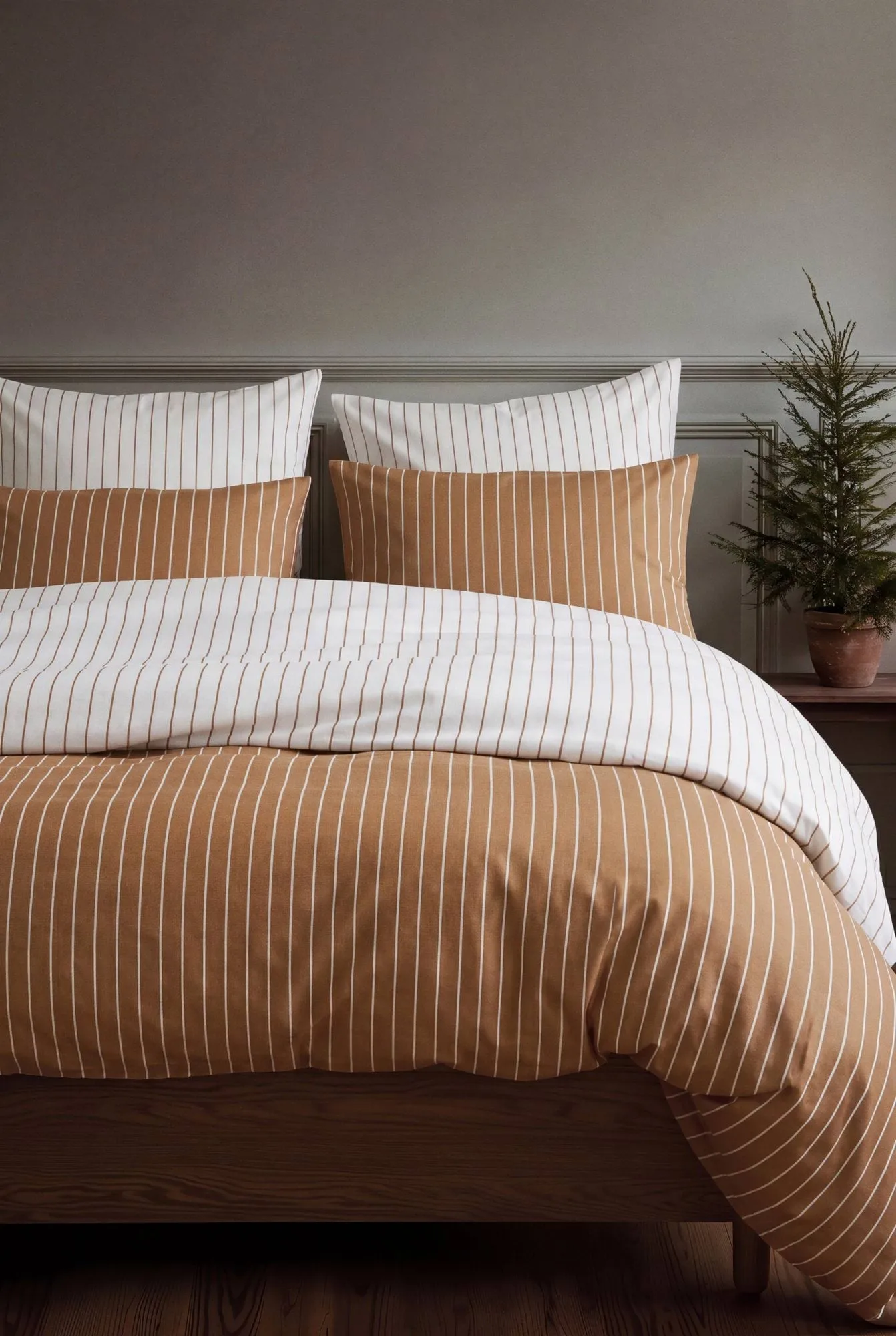 Soft Påslakanset, 220x220/2x50x60 cm, Offwhite-karamell Juna