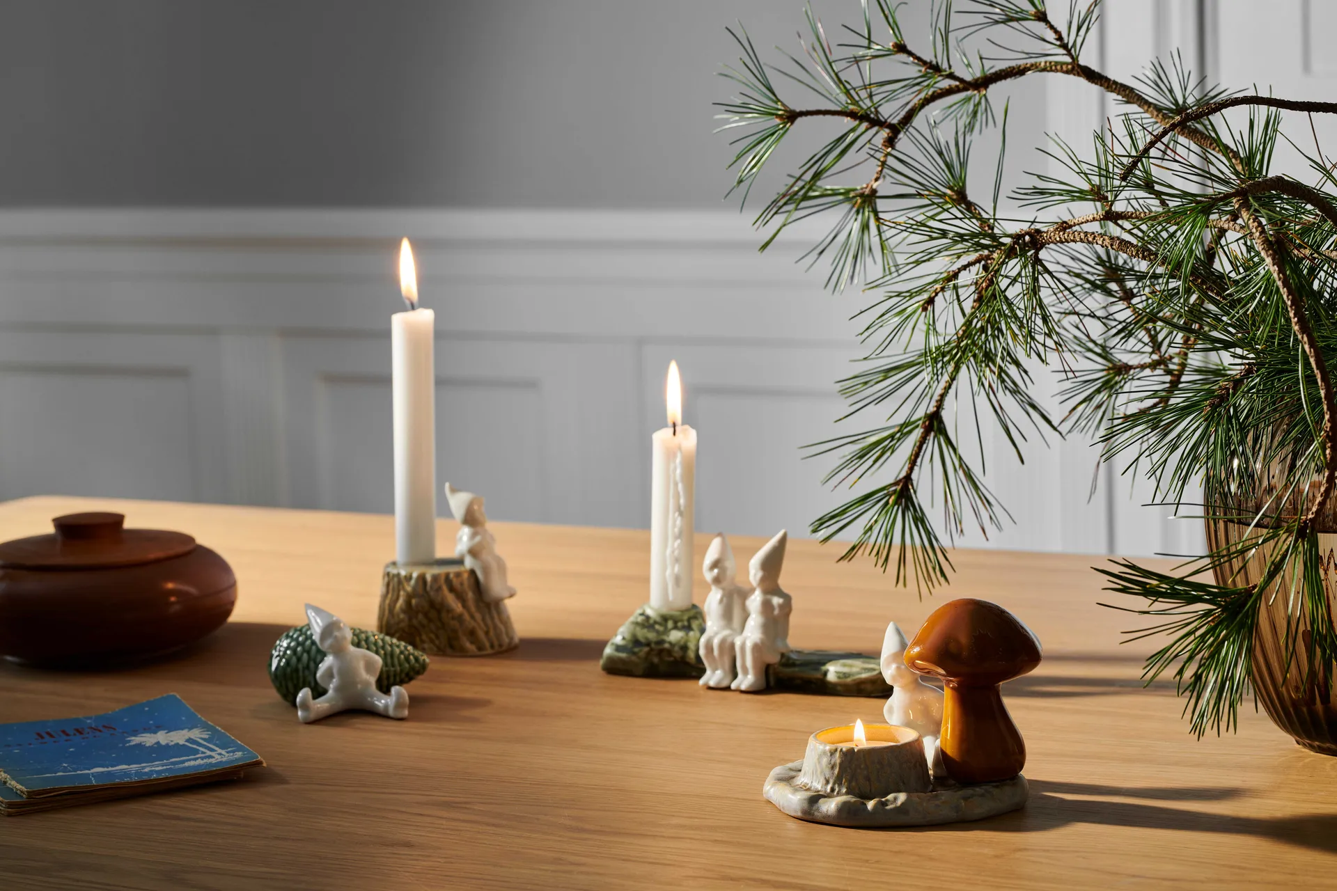 Christmas Tales värmeljushållare svamp, Vit Kähler