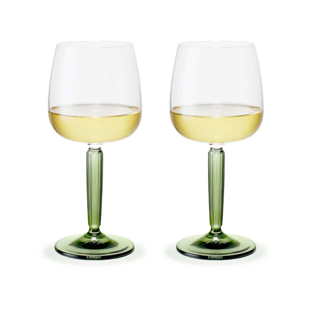 Hammershøi vitvinsglas 35 cl 2-pack, Klar-grön Kähler