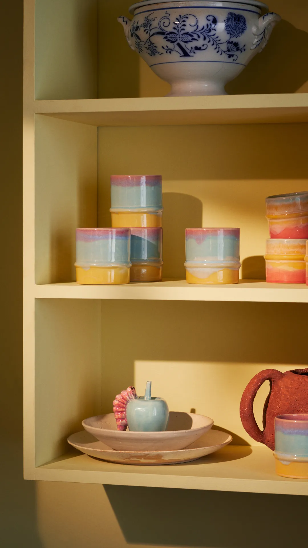 Poppery mugg 36 cl, Pink-mint-gul Kähler