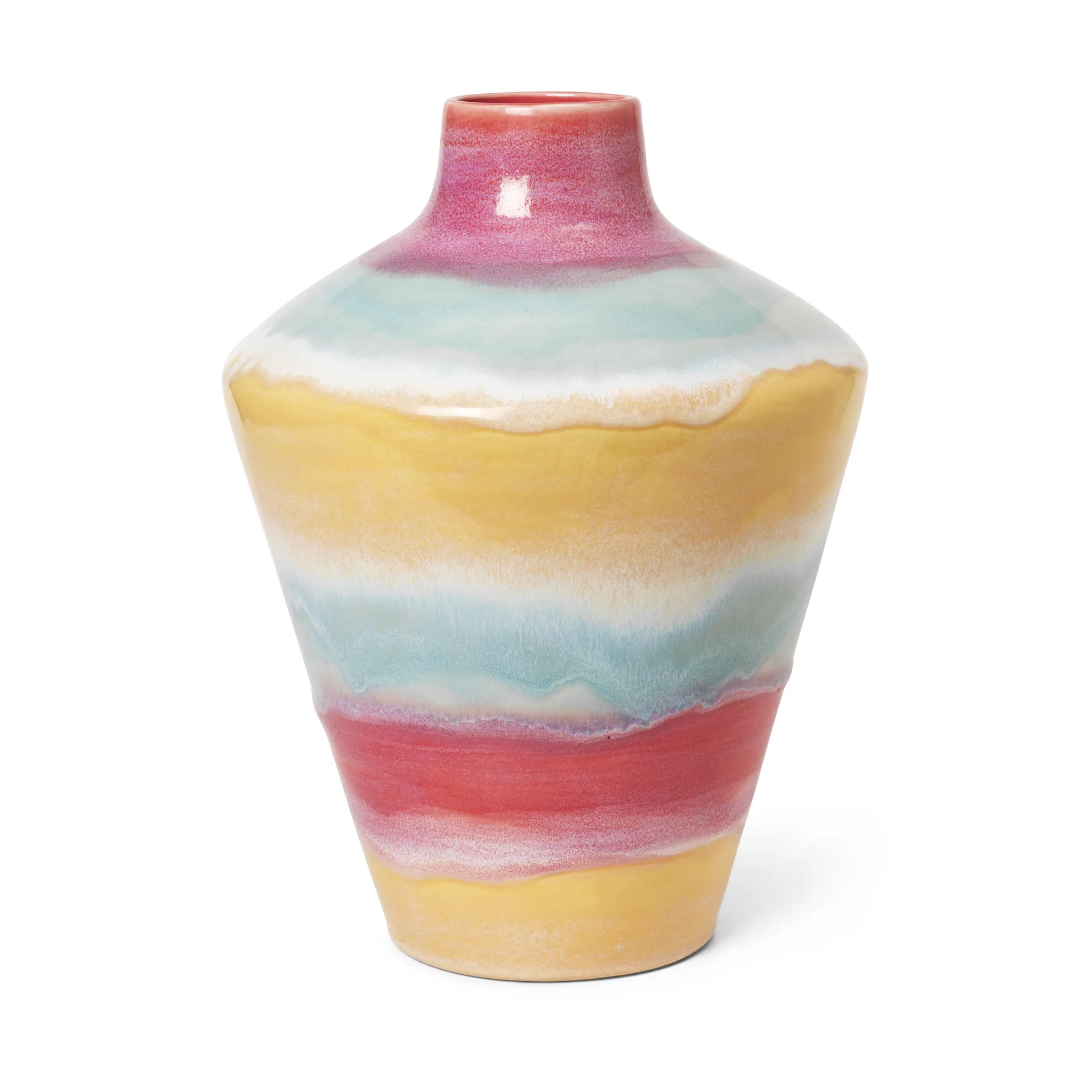 Poppery vas med äpple 32 cm, Pink-mint-gul Kähler