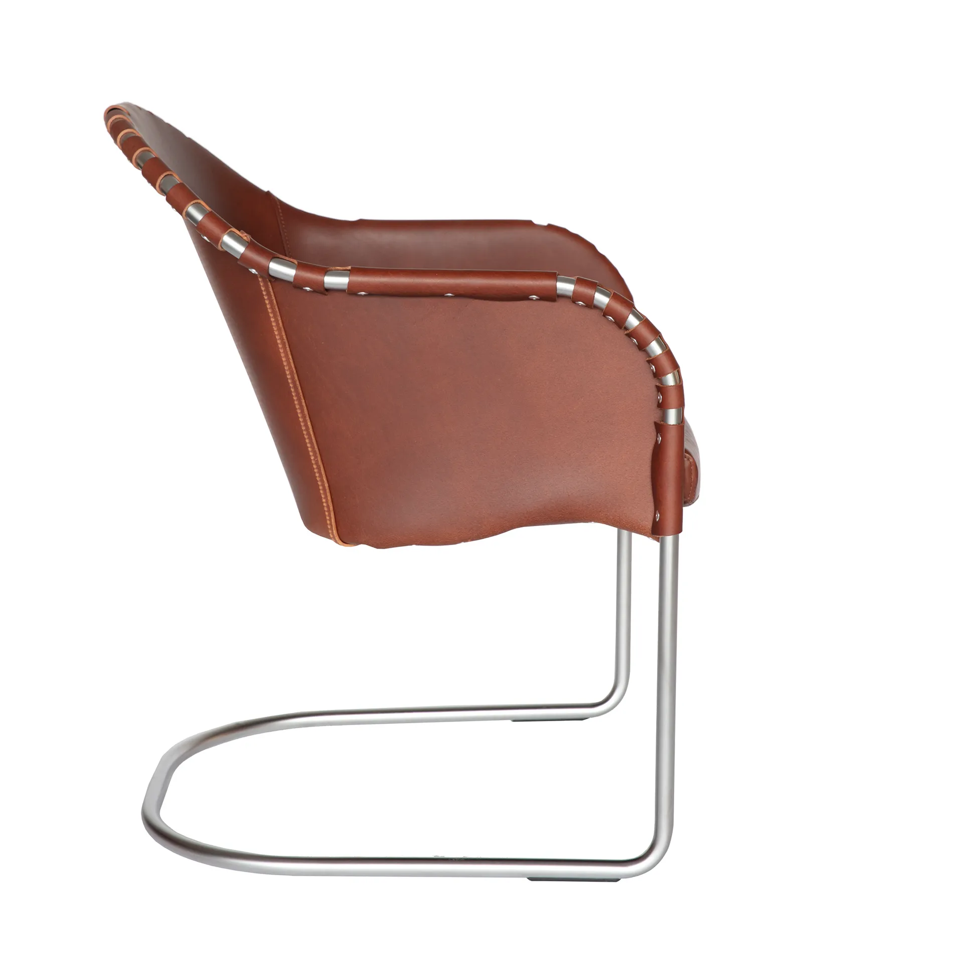 Ingo V.I.P fåtölj, Läder brun vintage-matt chrome Källemo