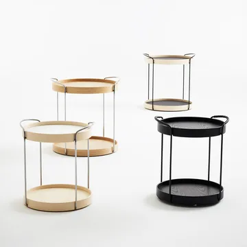 Trayo brickbord Ø50 cm laminat - Svart, svart stativ, ekkant - Karl Andersson & Söner