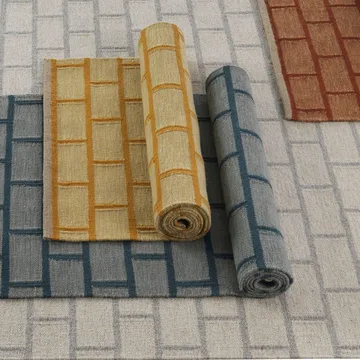 Brick gångmatta - Blue, 80x250 cm - Kateha