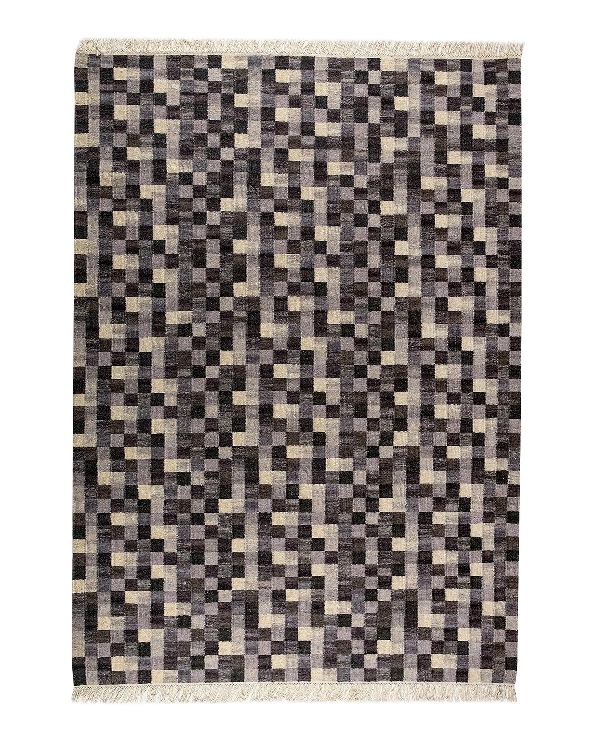 Small box handvävd matta, grå, 240x170 Kateha