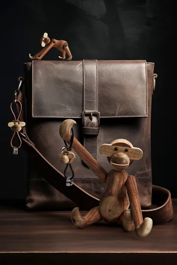 Kay Bojesen apa nyckelring - Teak-limbaträ, naturläder - Kay Bojesen Denmark