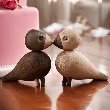 Kay Bojesen träfigur lovebirds set - Rökt ek, 8,8 cm - Kay Bojesen Denmark