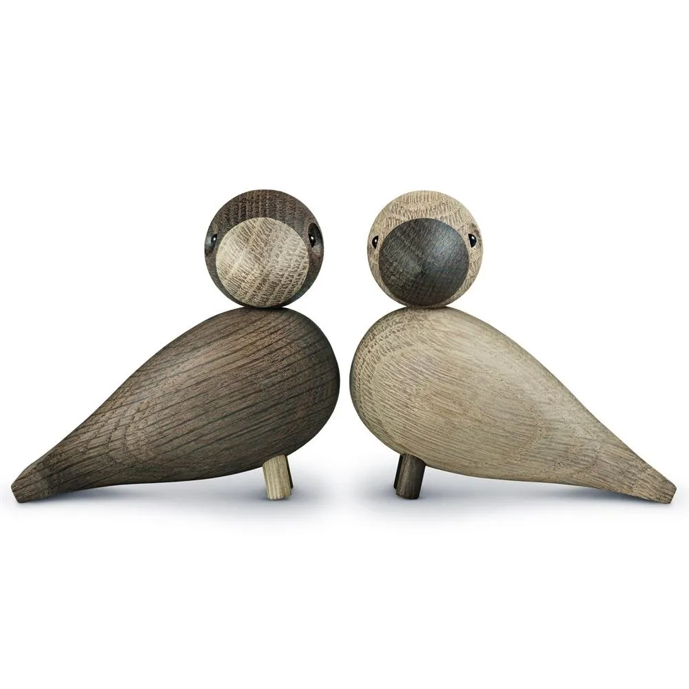 Kay Bojesen träfigur lovebirds set, Rökt ek, 8,8 cm Kay Bojesen Denmark