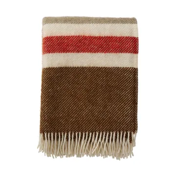 Gotland Stripe ullpläd 130x200 cm - Brown-beige-red - Klippan Yllefabrik