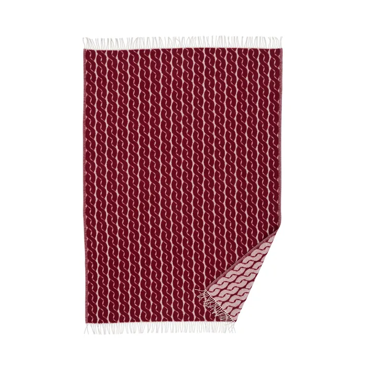 Knit ullpläd 130x200 cm - Burgundy - Klippan Yllefabrik