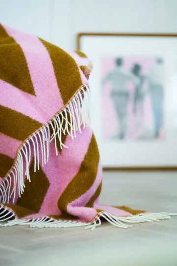 Tangent ullpläd 130x200 cm - Pink-carmel - Klippan Yllefabrik