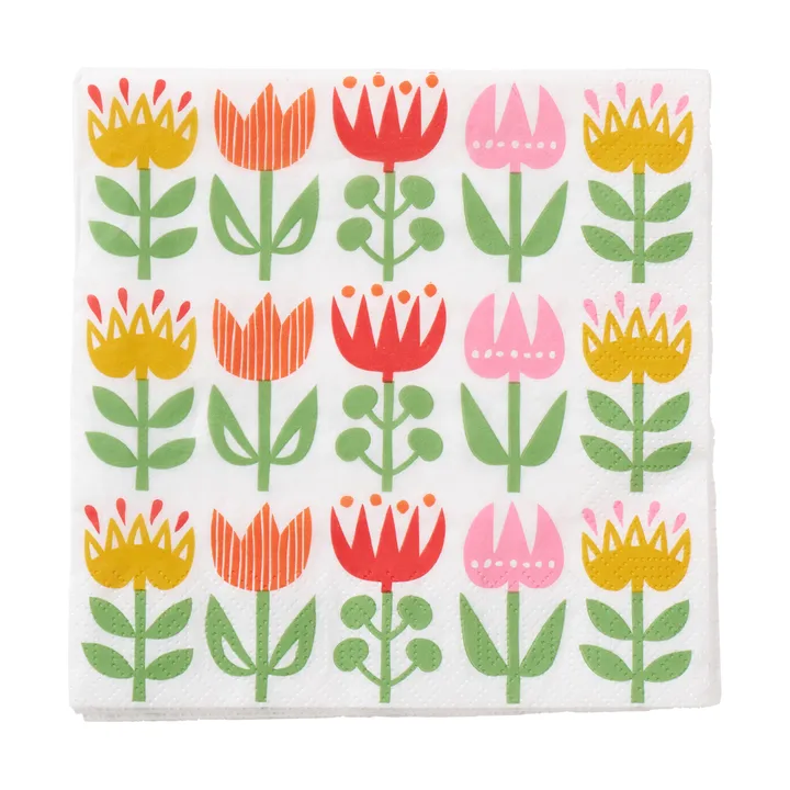 Tulip servett 33x33 cm 20-pack - Multi - Klippan Yllefabrik