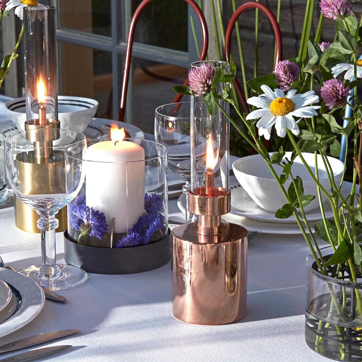 Patina oljelampa, liten, koppar KLONG