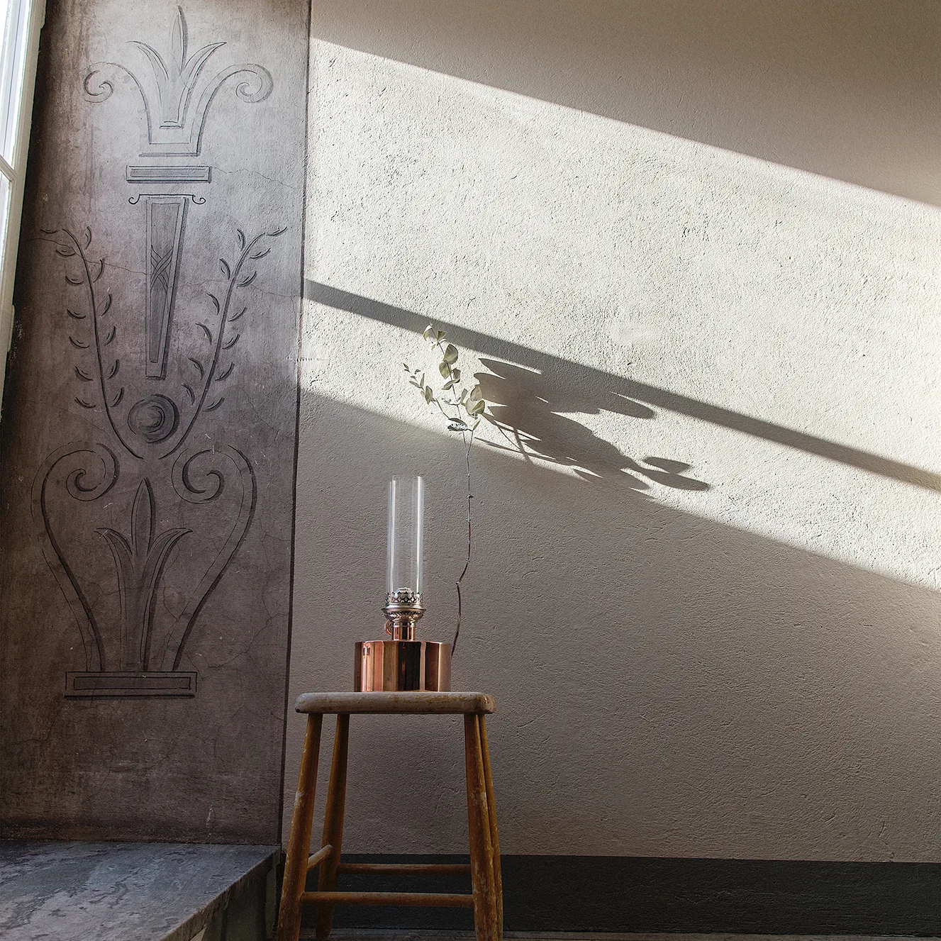Patina oljelampa, stor, koppar KLONG