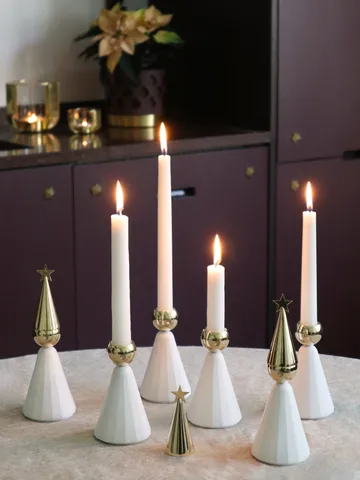 Soprano ljusstake - Vit-mässing - KLONG