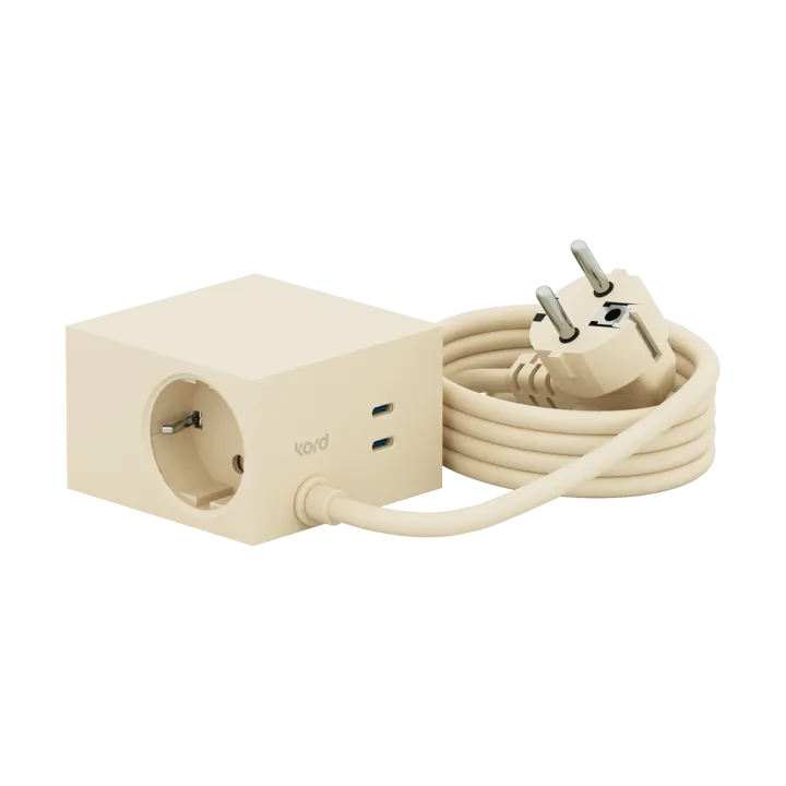 Cuboid+ grenuttag USB-C 30W 2 m - Pearled Ivory (vit) - Kord