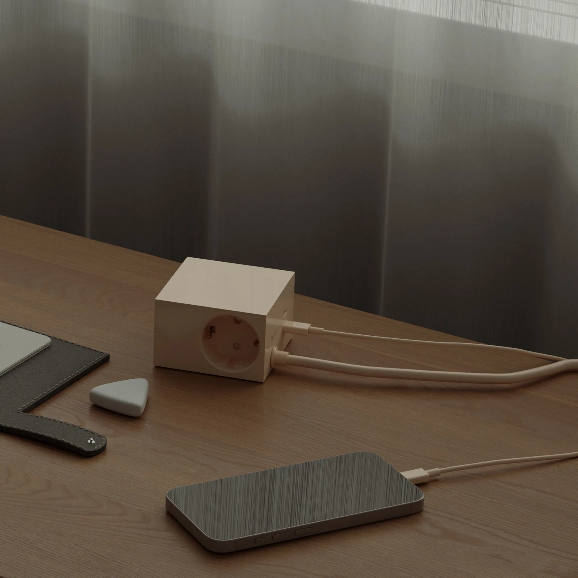 Cuboid+ grenuttag USB-C 30W 2 m, Pearled Ivory Kord