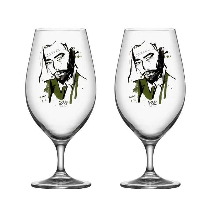 All about you ölglas 40 cl 2-pack - Want him (grön) - Kosta Boda