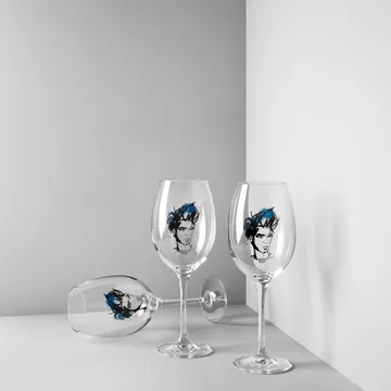 All about you vinglas 52 cl 2-pack - Miss him (blå) - Kosta Boda