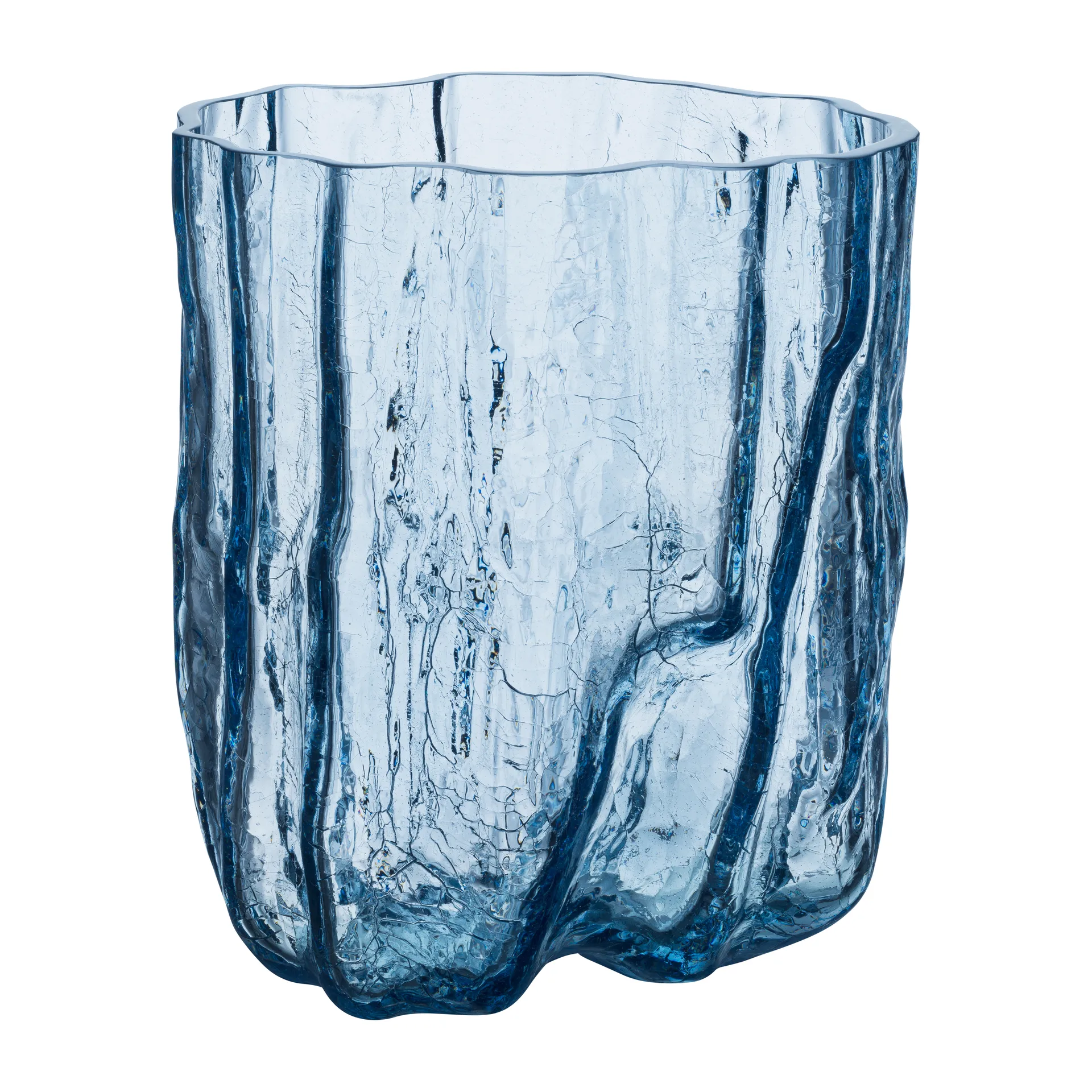 Crackle vas 27 cm, Cirkulärt glas Kosta Boda