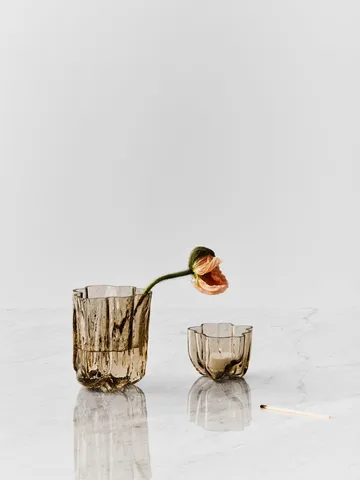 Crackle vase 12,1 cm - Taupe - Kosta Boda
