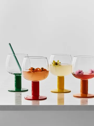Fars glas - Mixade färger, 40 cl, 4-pack - Kosta Boda