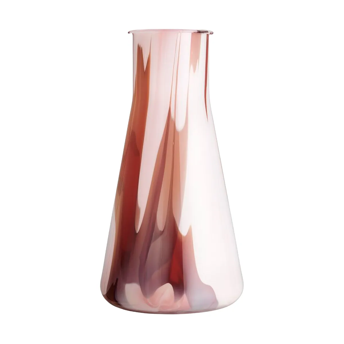 Lab erlenmeyer vas 30,5 cm, Röd-vit-rosa Kosta Boda