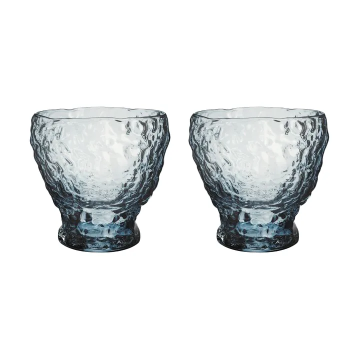 Moss tumbler glas cirkulär 33 cl 2-pack - Blå - Kosta Boda
