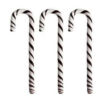 Polka käpp 17 cm 3-pack - Vit-svart - Kosta Boda