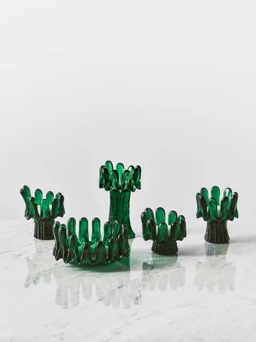 Solros ljuslykta 11,5 cm - Smaragdgrön - Kosta Boda
