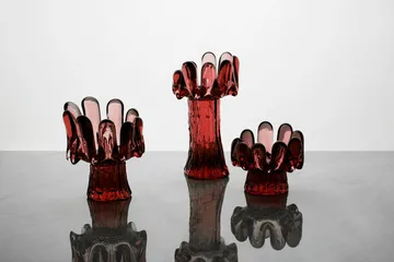 Solros ljuslykta 9,2 cm - Röd - Kosta Boda