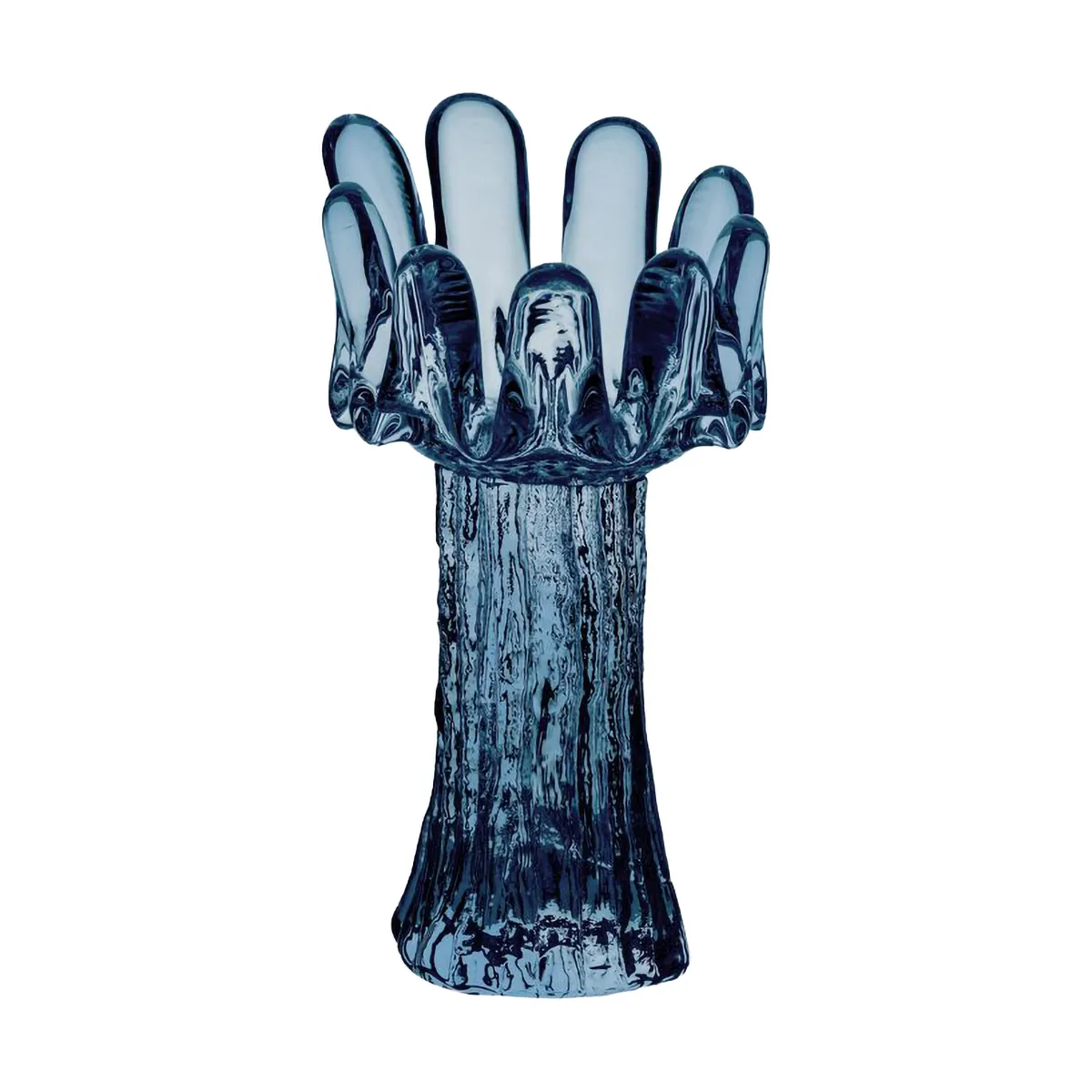 Solros ljuslykta cirkulärt glas 18 cm, Blå Kosta Boda