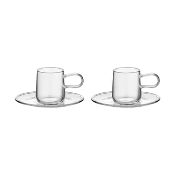 Viva espressokopp med fat 8 cl 2-pack - Klar - Kosta Boda