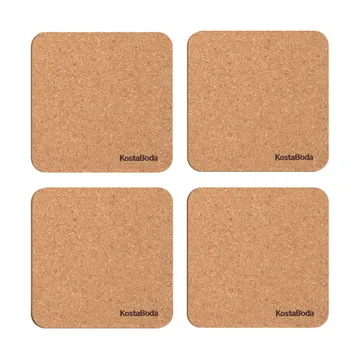 Viva glasunderlägg 9,6x9,6 cm 4-pack - Kork - Kosta Boda