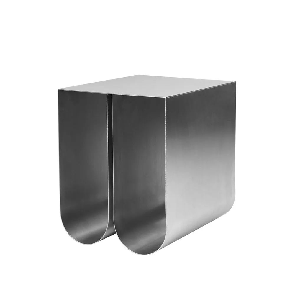 Curved sidobord, Stainless steel Kristina Dam Studio