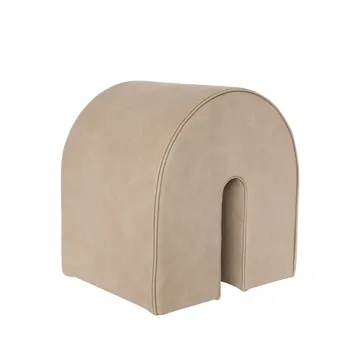 Curved sittpuff - Läder light brown - Kristina Dam Studio