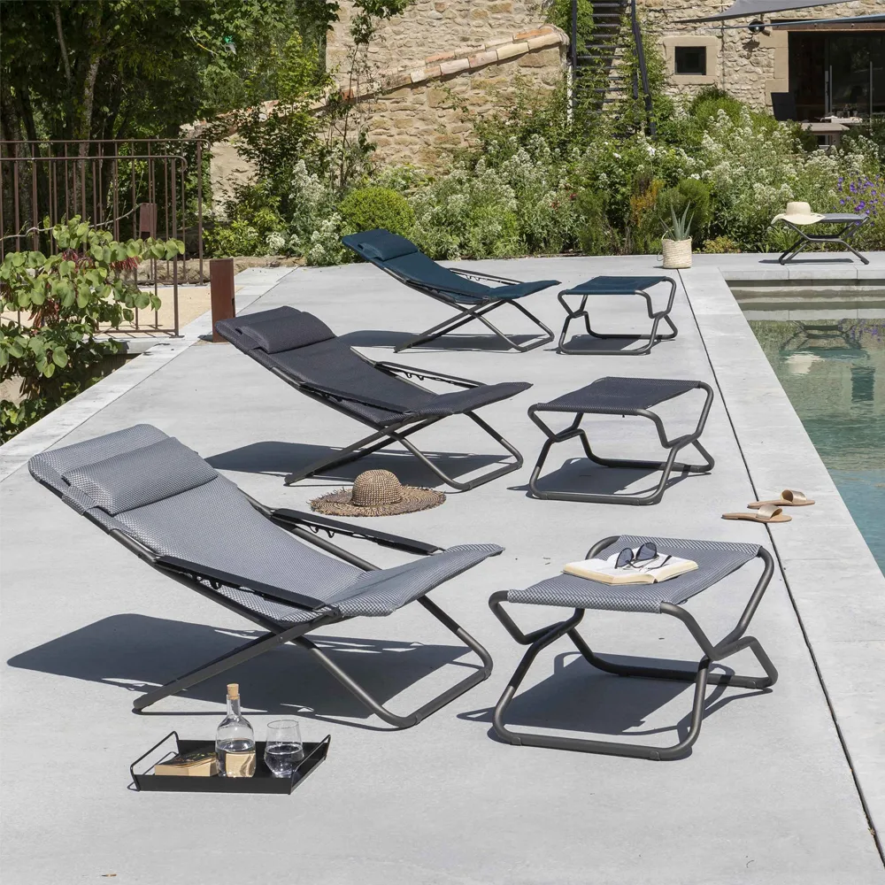 Transabed Next BeComfort fotpall, Silver Lafuma