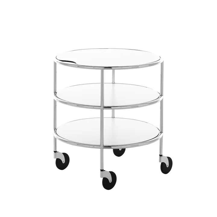 Chicago I rullbord - Vit laminat-krom - Lammhults