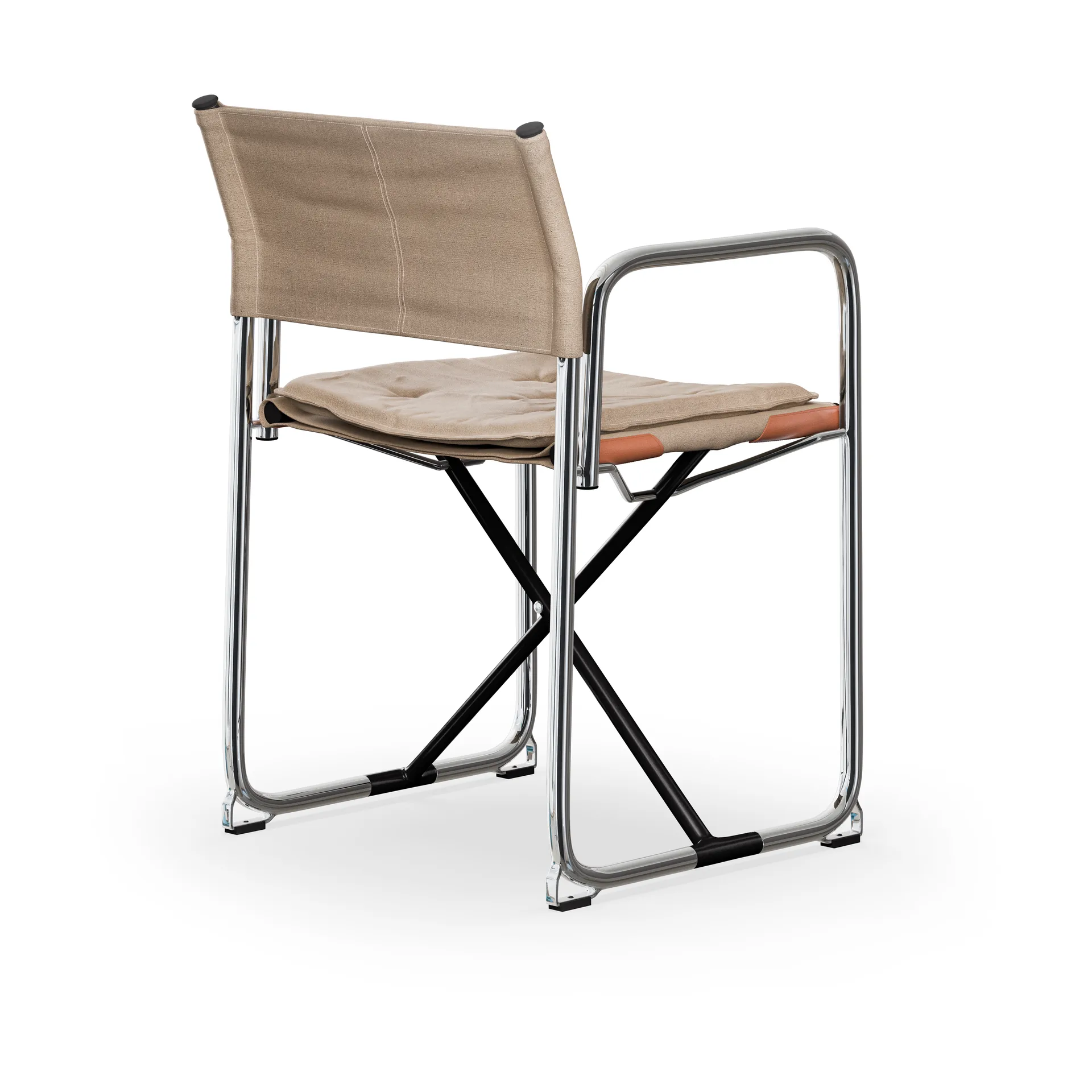 X75-2 karmstol, Linneväv natur-kromade ben Lammhults