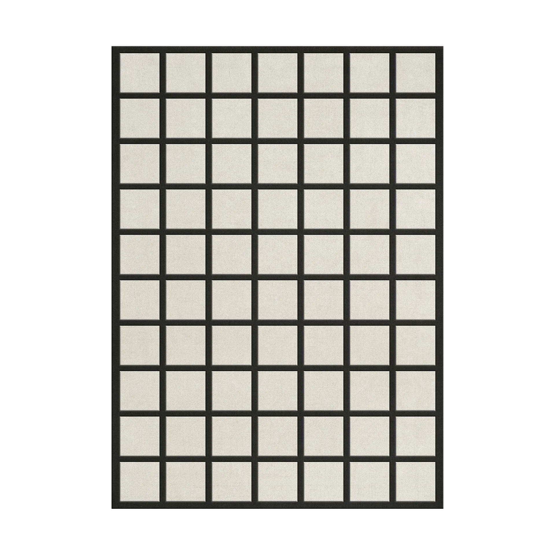 Avenue Checked ullmatta, Bone White, 200x300 cm Layered