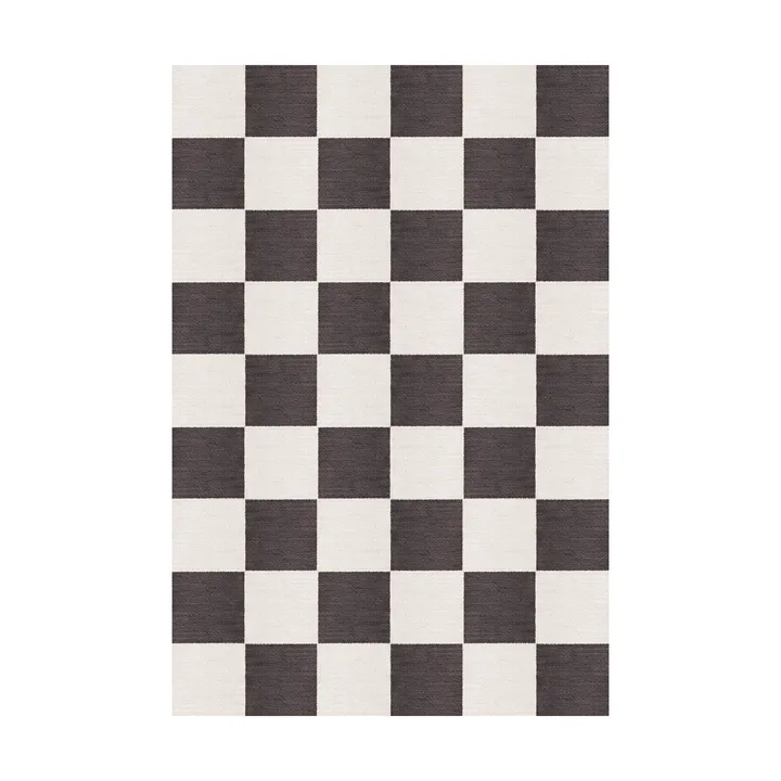 Chess ullmatta - Black and white, 140x200 cm - Layered