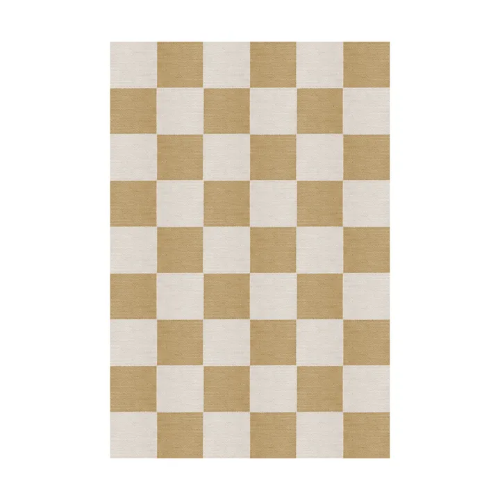 Chess ullmatta - Harvest yellow, 140x200 cm - Layered
