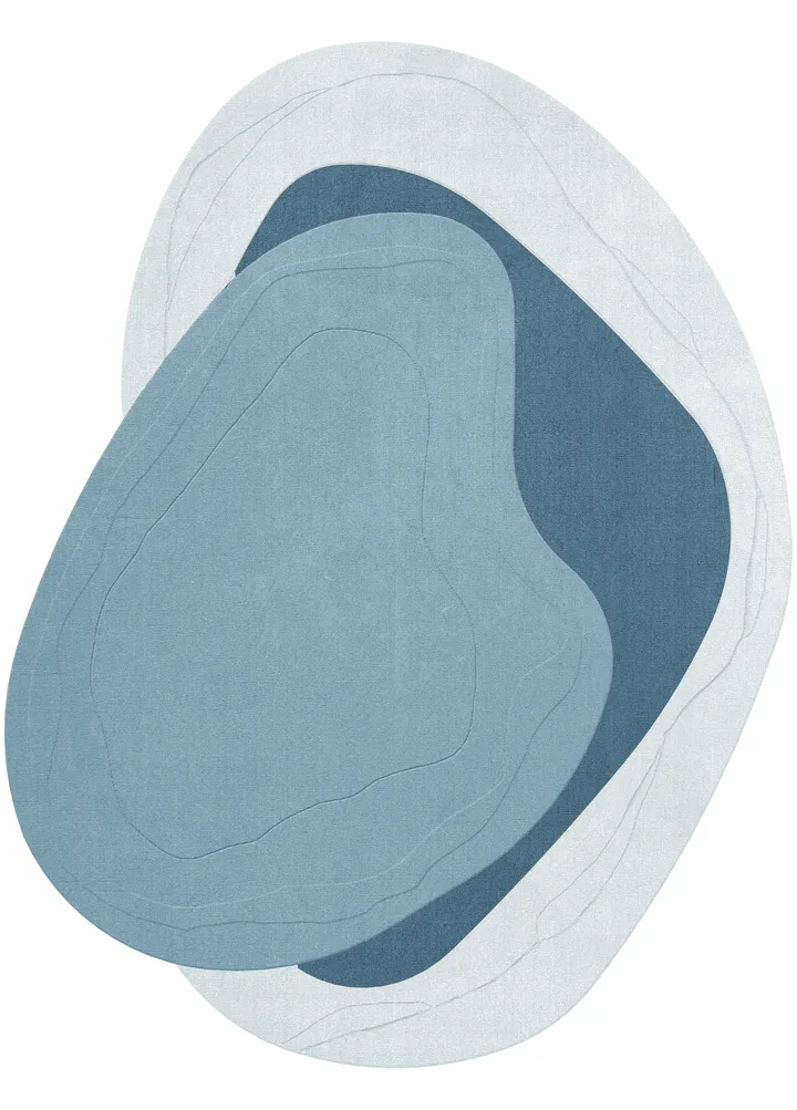 Erik Bratsberg Lozza ullmatta - Teal, 210x270 cm - Layered