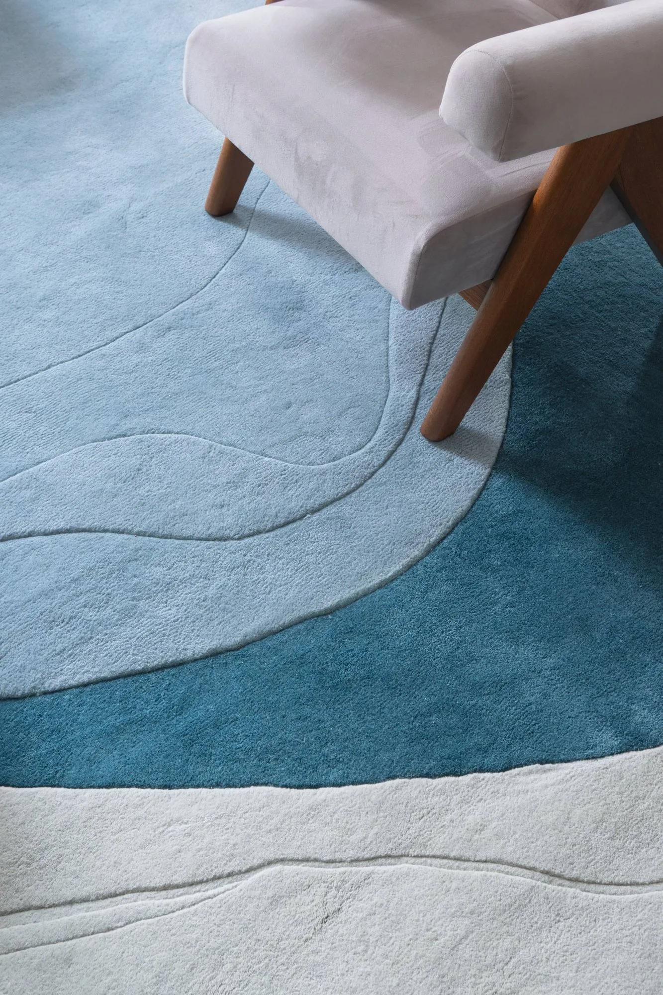 Erik Bratsberg Lozza ullmatta, Teal, 210x270 cm Layered