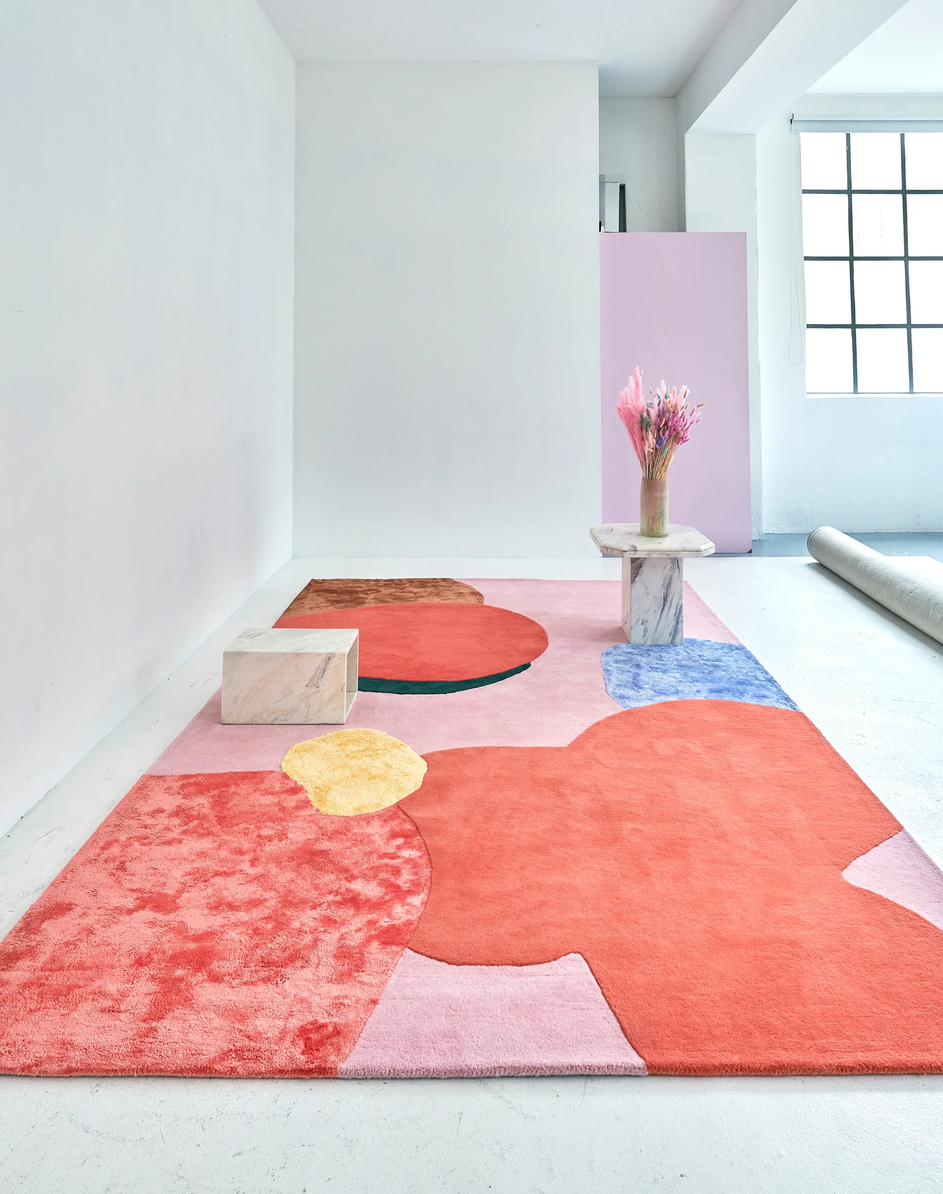 Flower Field ullmatta 200x300 cm, Pink Layered
